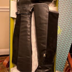 Tory Burch Wyatt Over the Knee Black Boots Size 9